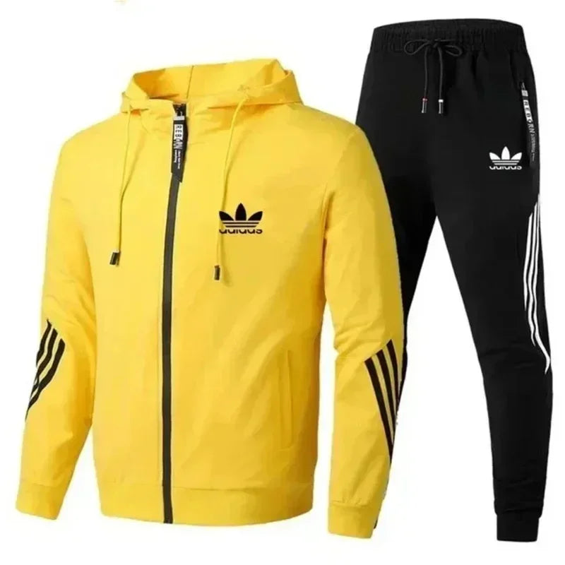 Men's winter zipper jackets sportswear pants.