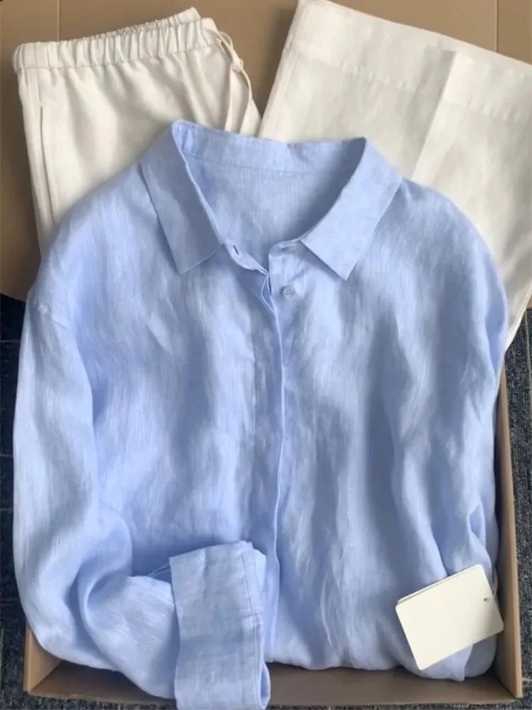 French Linen Women's Shirt  Top