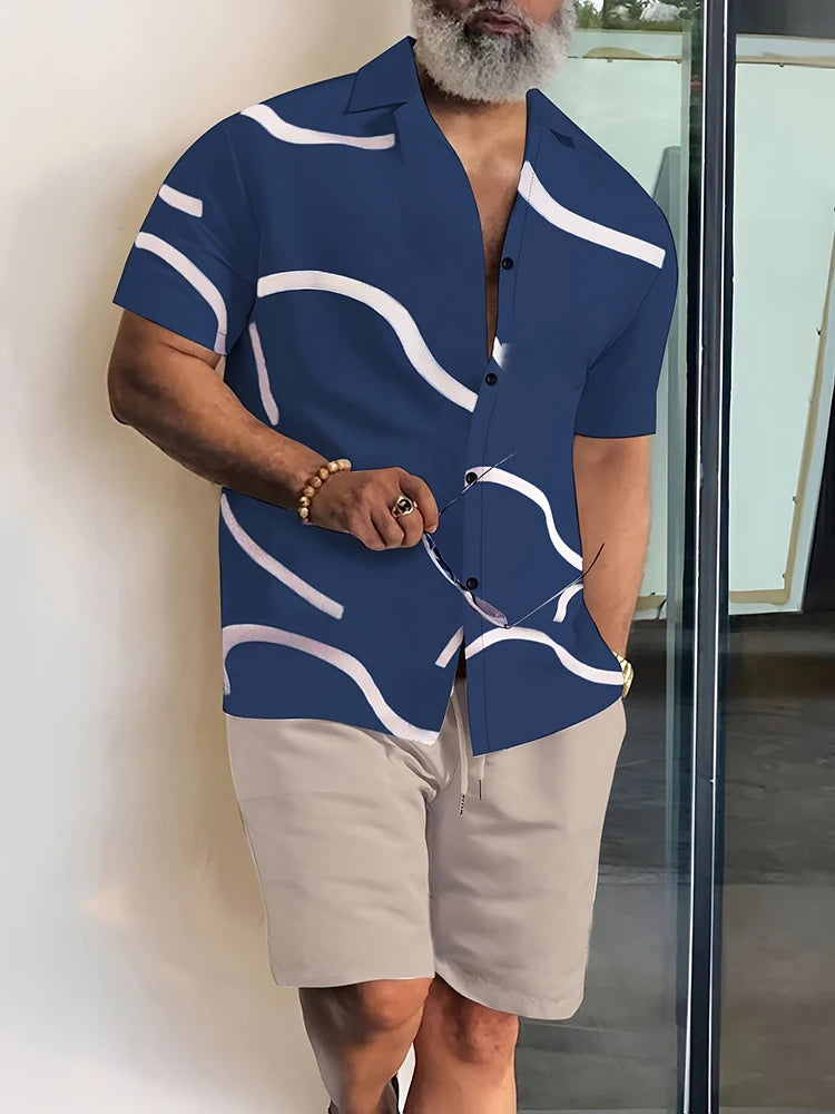 Men's Short Sleeve Shirt And Beach Shorts.