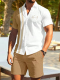 Men's Short Sleeve Shirt And Beach Shorts.