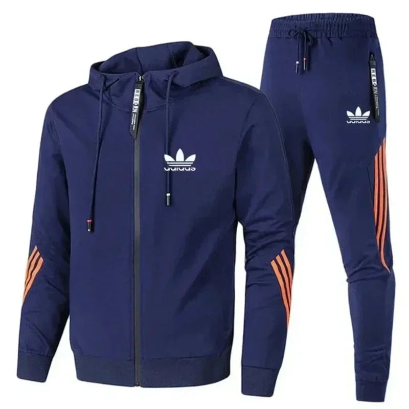 Men's winter zipper jackets sportswear pants.