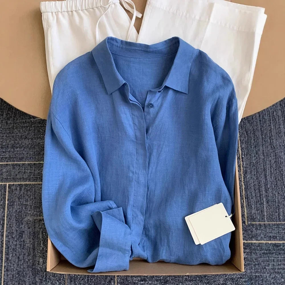 French Linen Women's Shirt  Top