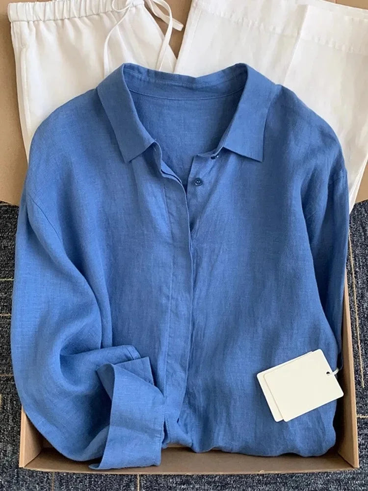 French Linen Women's Shirt  Top
