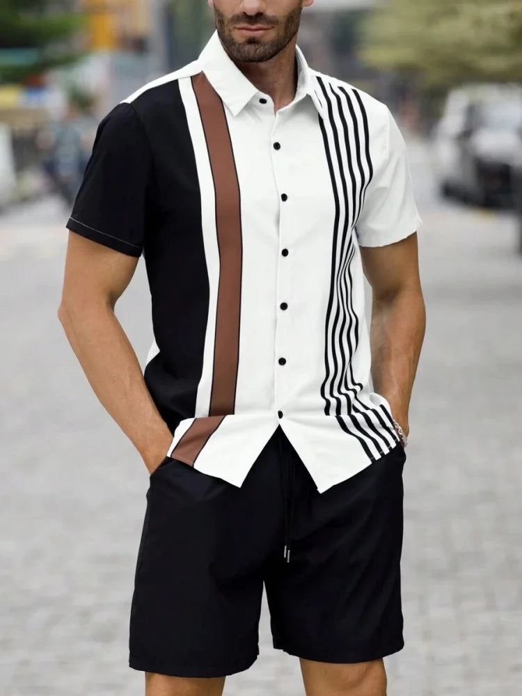 Men's Short Sleeve Shirt And Beach Shorts.