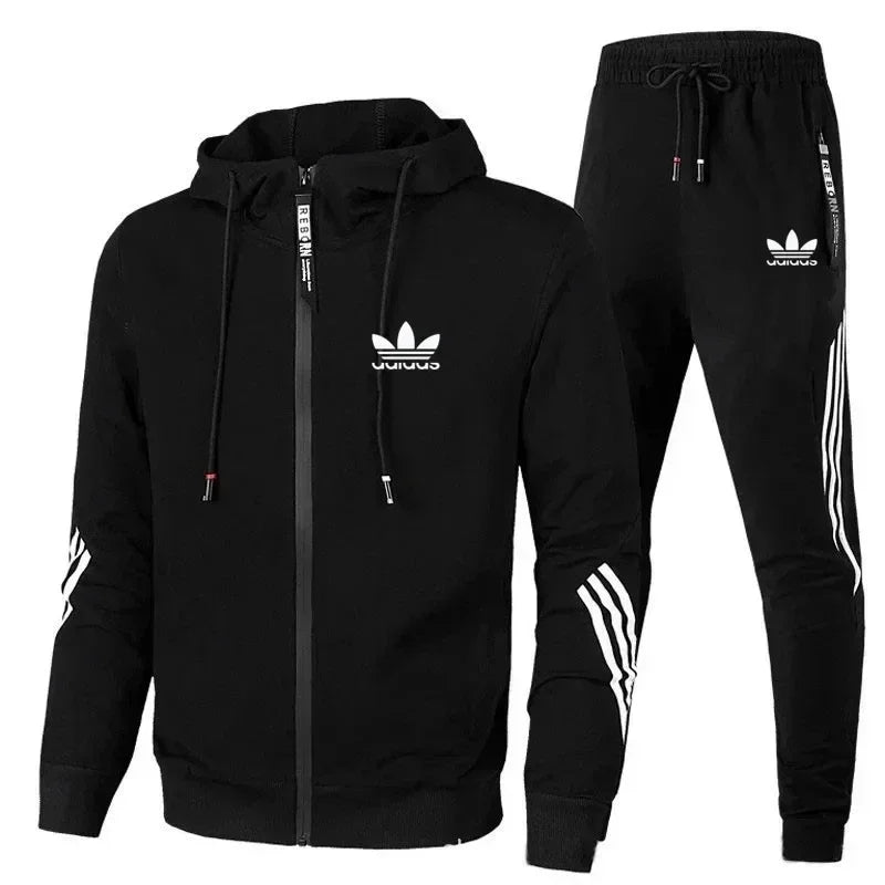 Men's winter zipper jackets sportswear pants.