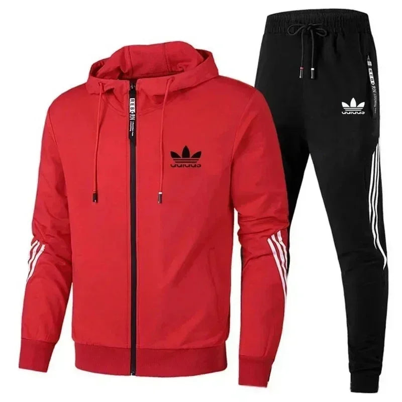 Men's winter zipper jackets sportswear pants.