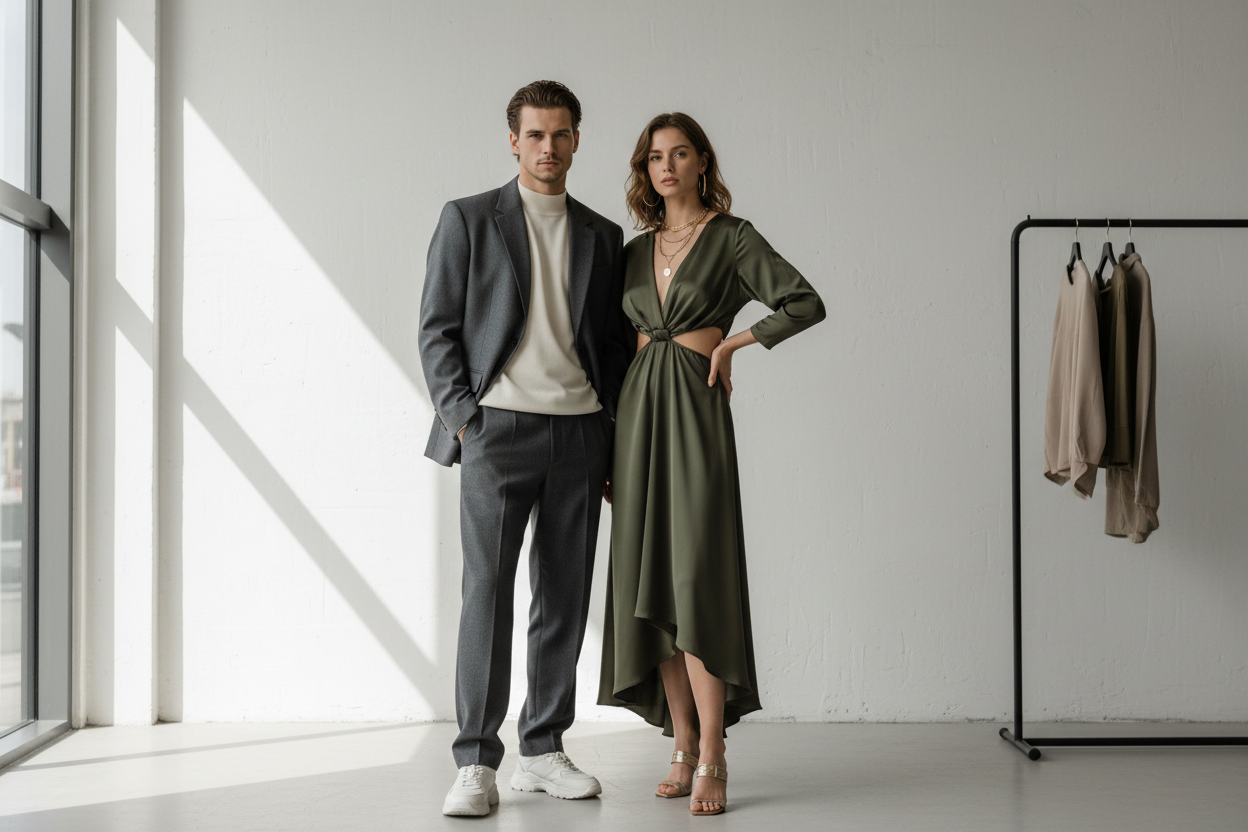 Male and Female Fashion Models Hero Image